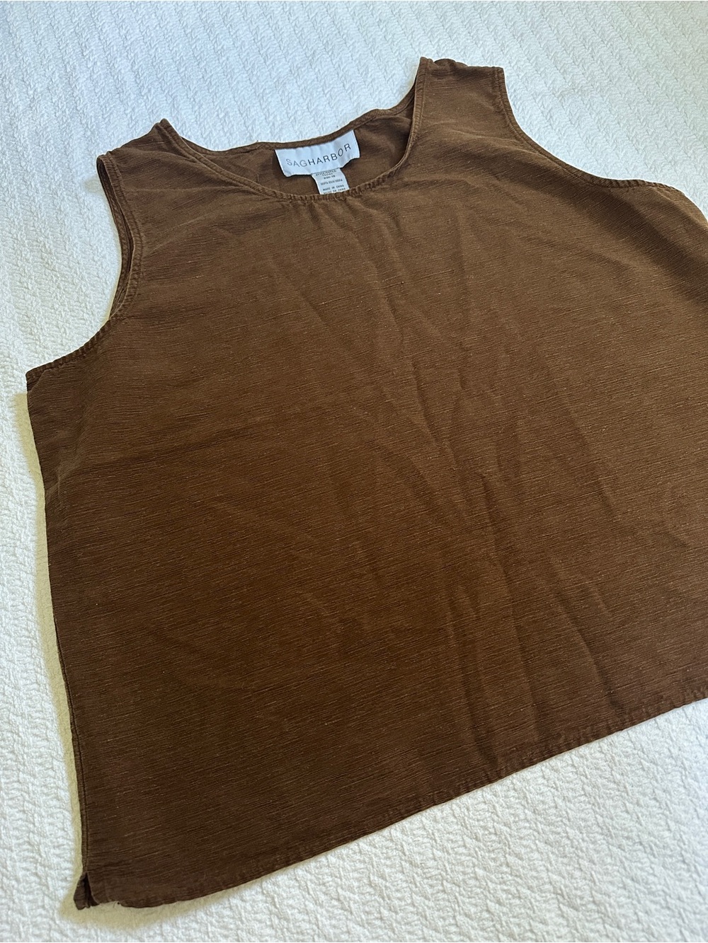 Sag Harbor Brown Sleeveless Tank Top